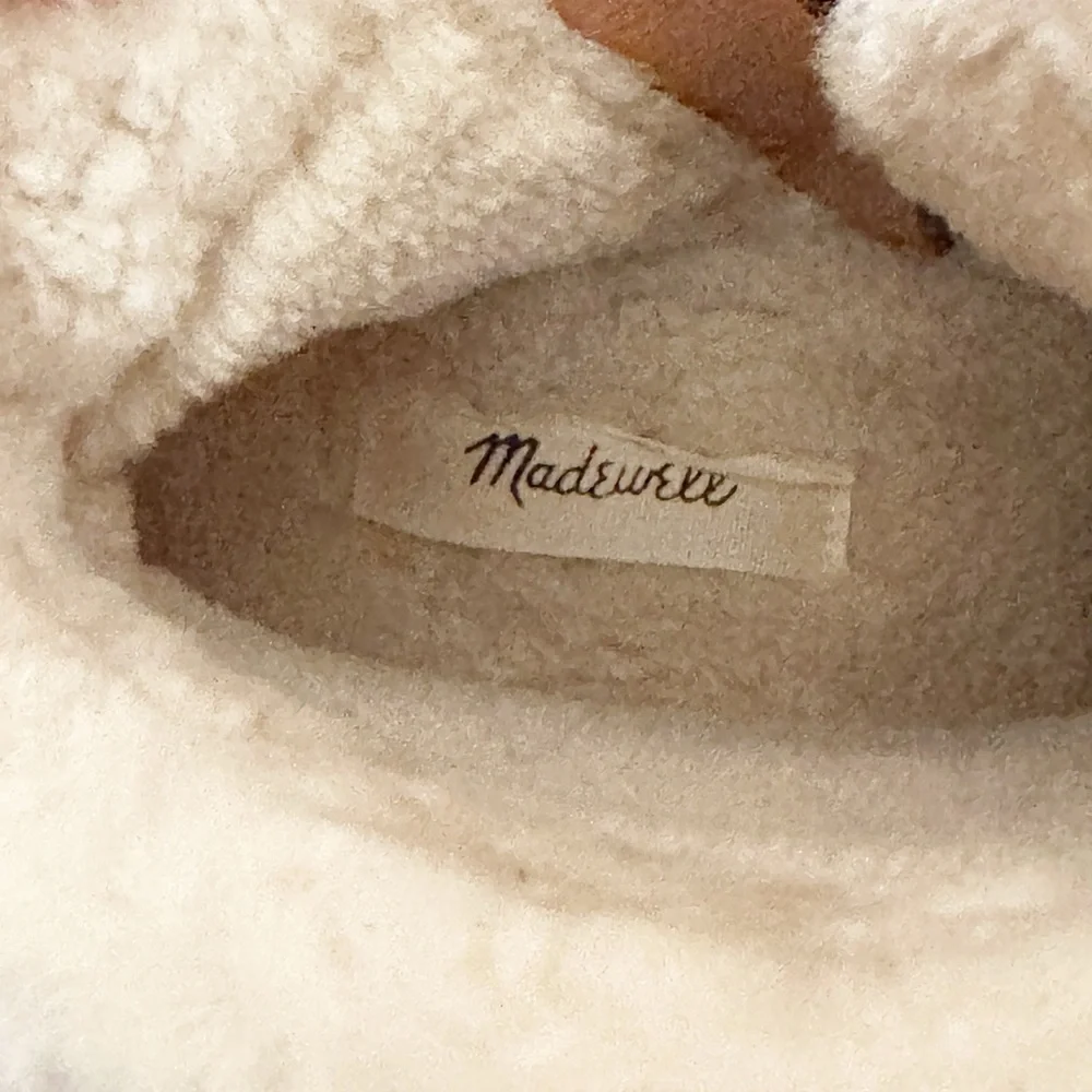 NIB MADEWELL The Marceline Clog Boot in Shearling Toffee Size 5